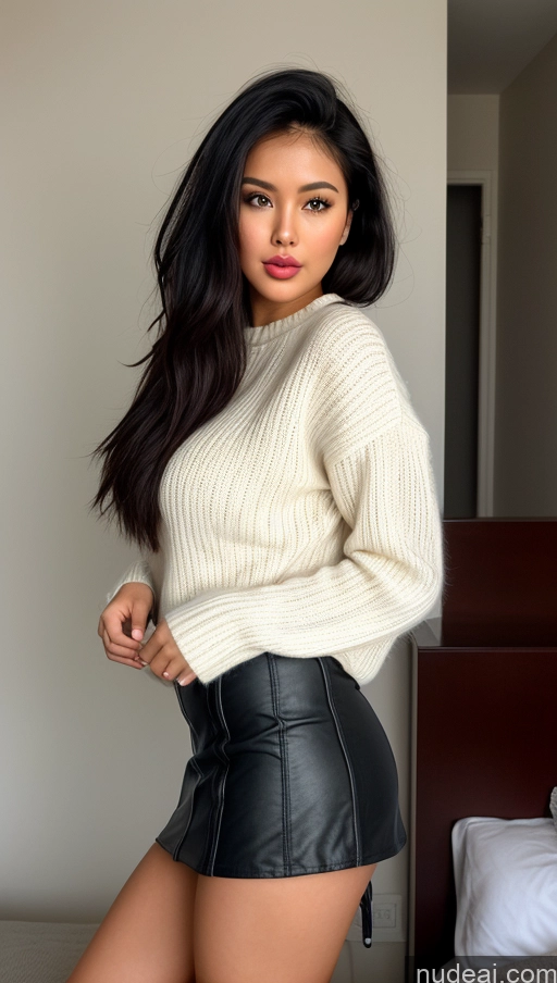 related ai porn images free for Woman One Perfect Boobs Beautiful Big Ass Perfect Body Fairer Skin 20s Pouting Lips Black Hair Messy Indonesian Front View Boots Mini Skirt Sweater Detailed