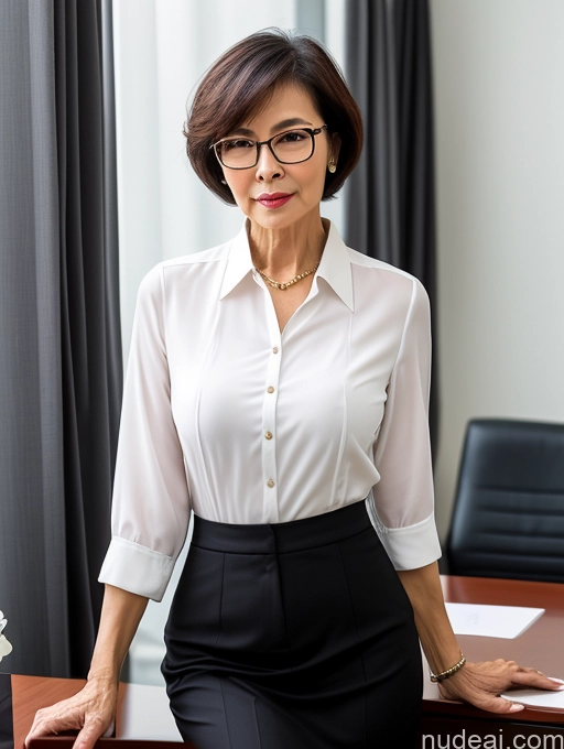 related ai porn images free for Milf Perfect Boobs Beautiful Glasses Perfect Body Short Hair Chinese Office Blouse Casual Professor Stylish Suit Cleavage Dark Lighting Detailed Sexy Face 70s