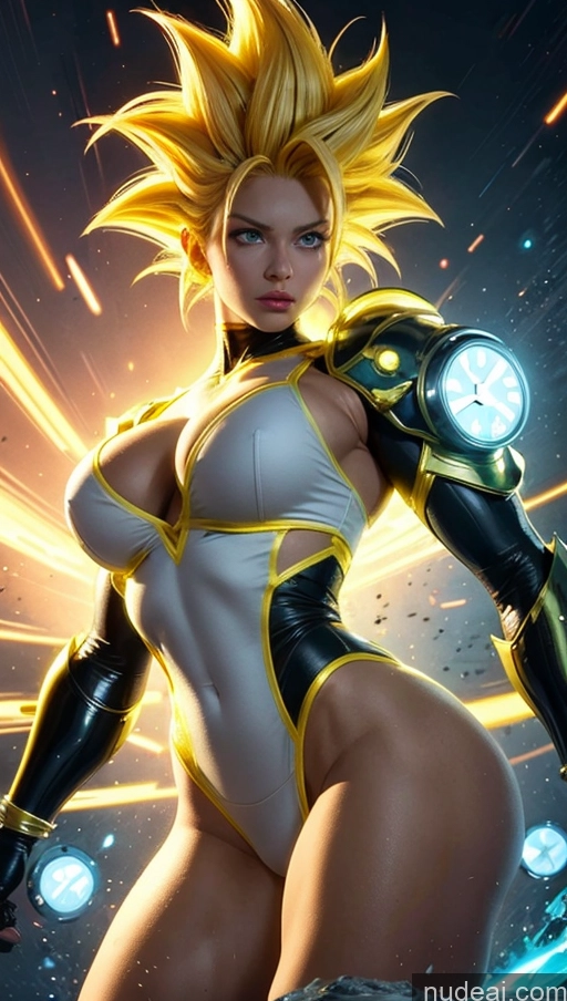 related ai porn images free for Several Bodybuilder Busty Muscular Abs Super Saiyan Super Saiyan 3 Surrealist Sci-fi Armor Neon Lights Clothes: Yellow Powering Up