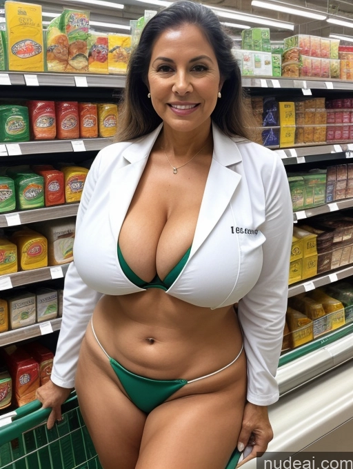 related ai porn images free for Milf Busty Huge Boobs Tanned Skin 70s Brazilian Front View Lab Coat Microkini Professor Thong Grocery