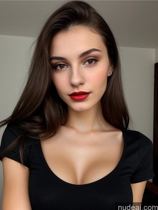 related ai porn images free for Small Tits Skinny Beautiful 18 Lipstick Straight Russian Close-up View Shirt Brunette Dark Lighting