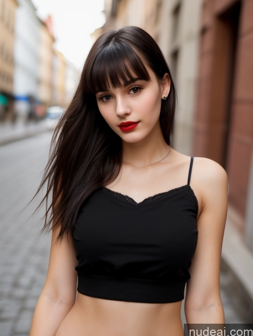 related ai porn images free for Small Tits Beautiful Lipstick Skinny 18 Black Hair Bangs Street Close-up View Shirt Czech