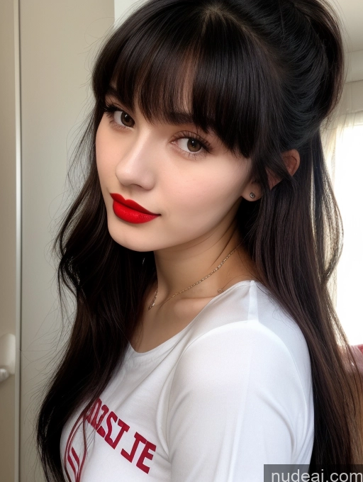 related ai porn images free for Small Tits Beautiful Lipstick Skinny 18 Black Hair Close-up View Shirt Russian Model Bangs