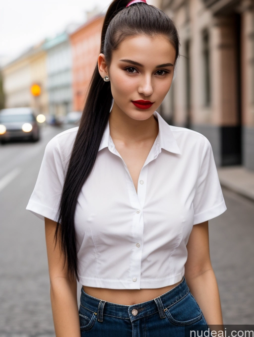 related ai porn images free for Small Tits Beautiful Lipstick Skinny 18 Black Hair Russian Close-up View Shirt Model Street Ponytail