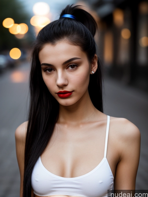 related ai porn images free for Small Tits Beautiful Lipstick Skinny 18 Black Hair Russian Close-up View Shirt Model Street Ponytail Dark Lighting