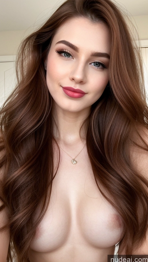 ai nude image of a close up of a woman with long brown hair posing for a picture pics of Sorority Small Tits Small Ass Skinny Abs Perfect Body Fairer Skin 20s Happy Seductive Pouting Lips Sexy Face Ginger Stylish