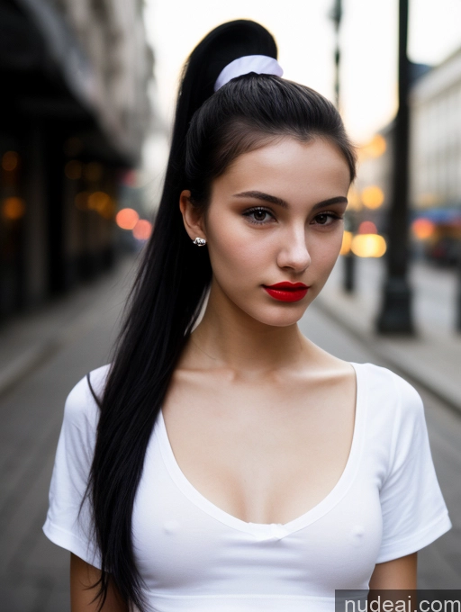 related ai porn images free for Small Tits Beautiful Lipstick Skinny 18 Black Hair Russian Close-up View Shirt Model Street Ponytail Dark Lighting