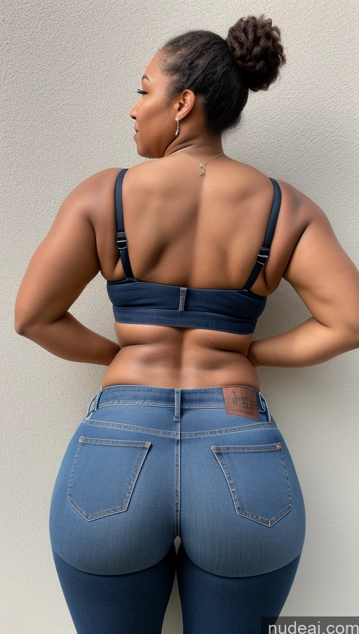 ai nude image of araffe butt lifter in a blue bra top and jeans pics of Athlete Big Ass Big Hips Jeans