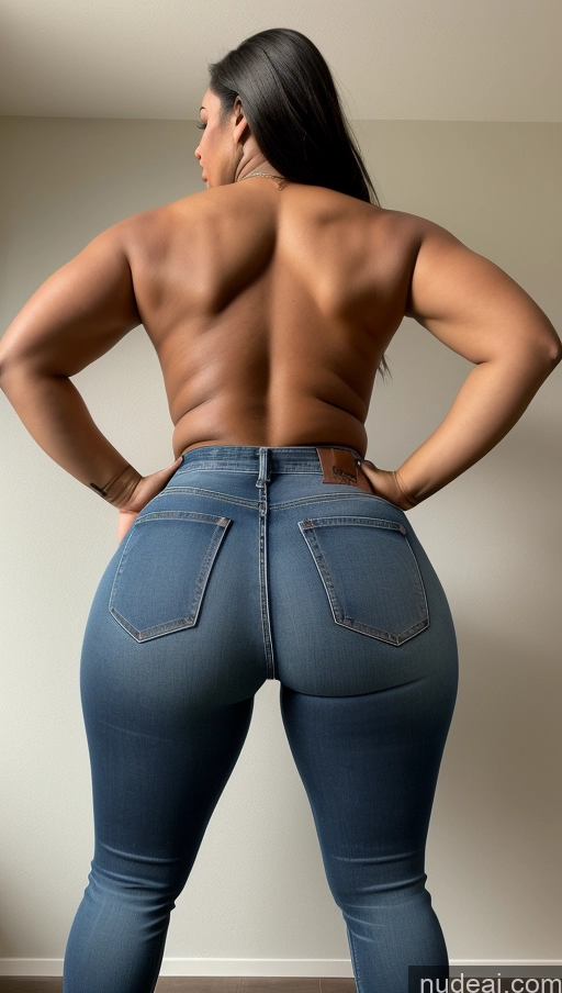 ai nude image of araffe woman in jeans showing off her butt and back pics of Athlete Big Ass Big Hips Jeans