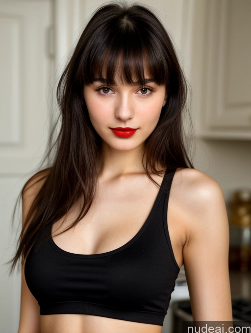 related ai porn images free for Small Tits Beautiful Skinny 18 Lipstick Black Hair Russian Close-up View Tank Top Bangs