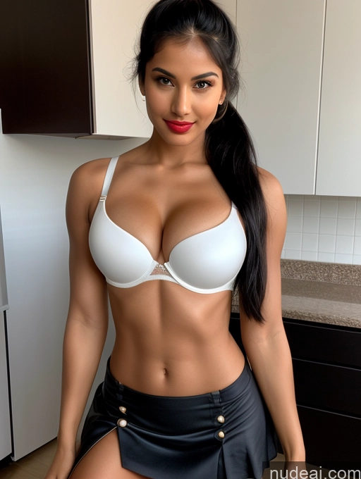 related ai porn images free for Perfect Boobs Beautiful Lipstick 18 Seductive Perfect Body Abs Ponytail Indian Black Hair Mini Skirt Lab Coat Bra Tanned Skin Busty