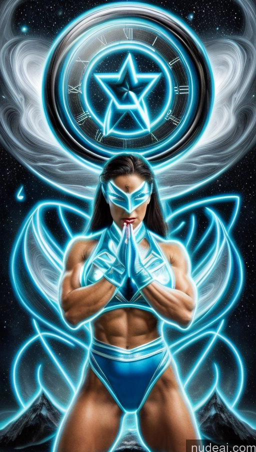 related ai porn images free for Bodybuilder Busty Muscular Abs Several Perfect Body Surrealist Superhero Israel Powering Up Space Jewish Neon Lights Clothes: Blue