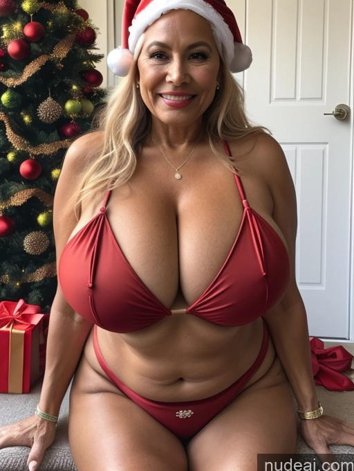 related ai porn images free for Milf One Busty Huge Boobs Tanned Skin 70s Brazilian Front View Microkini Thong Santa Bows