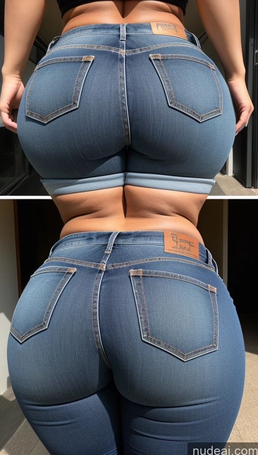 ai nude image of a close up of a woman in jeans showing off her butt pics of Athlete Big Ass Big Hips Jeans