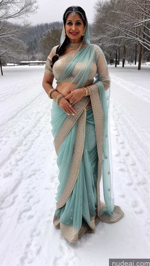 ai nude image of a woman in a blue sari standing in the snow pics of Milf Busty Big Ass 70s Long Hair Indian One Diamond Jewelry Snow Sari Transparent Mini Skirt