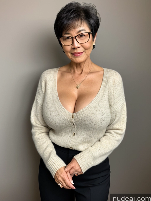 related ai porn images free for Milf Two Perfect Boobs Beautiful Glasses Perfect Body 70s Sexy Face Short Hair Chinese Bra Casual Sweater Professor Cleavage Dark Lighting Detailed