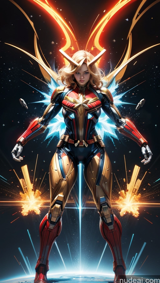 related ai porn images free for Bodybuilder Busty Muscular Abs Surrealist Space Dynamic View SSS: A-Mecha Musume A素体机娘 Captain Marvel Powering Up