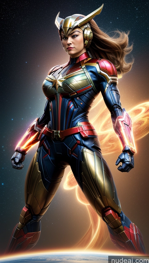 related ai porn images free for Bodybuilder Busty Muscular Abs Surrealist Space Dynamic View SSS: A-Mecha Musume A素体机娘 Captain Marvel Powering Up