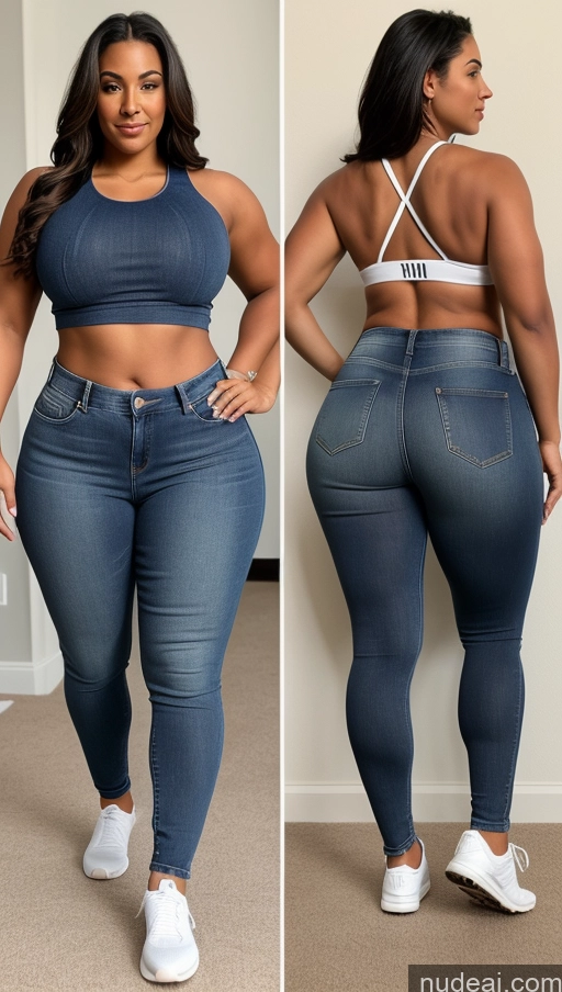 ai nude image of a close up of two pictures of a woman in jeans pics of Athlete Big Hips Big Ass Jeans