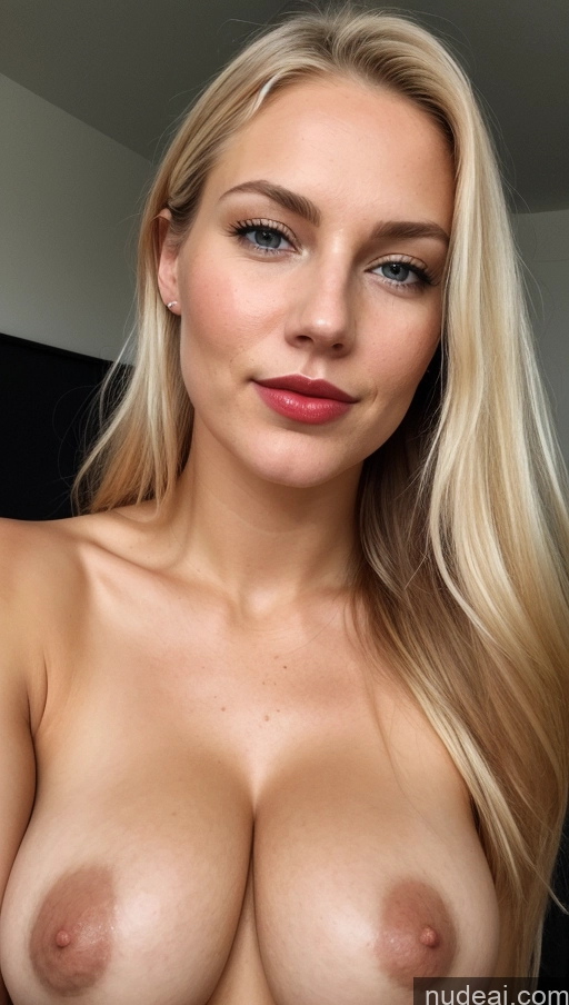 ai nude image of a close up of a woman with very large breasts posing for a picture pics of Busty Perfect Boobs Beautiful Lipstick Skinny Perfect Body 20s Sexy Face Scandinavian Cumshot