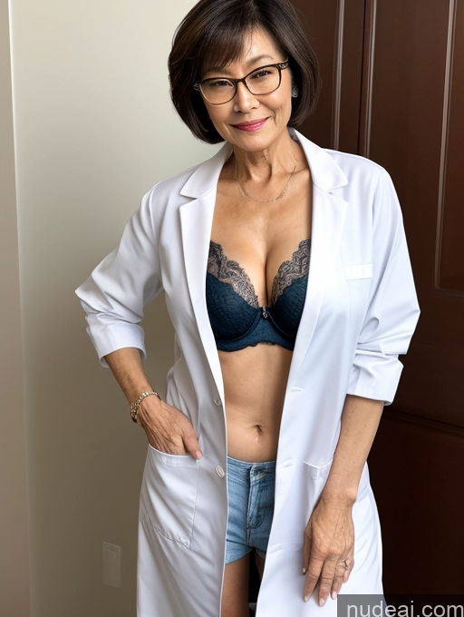 related ai porn images free for Milf Two Perfect Boobs Beautiful Glasses Perfect Body Short Hair 70s Chinese Bra Casual Doctor Lab Coat Cleavage Dark Lighting Detailed Sexy Face