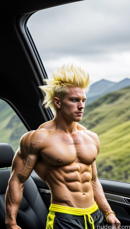 related ai porn images free for Perfect Boobs Muscular Abs Car Dynamic View Powering Up Bodybuilder Super Saiyan Super Saiyan 3 Neon Lights Clothes: Yellow