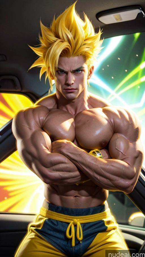 related ai porn images free for Perfect Boobs Muscular Abs Car Powering Up Bodybuilder Super Saiyan Super Saiyan 3 Neon Lights Clothes: Yellow