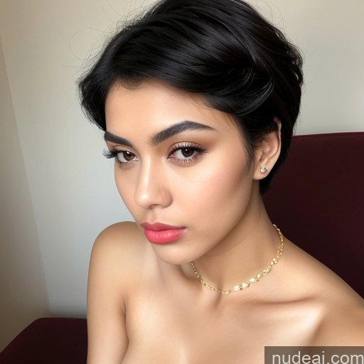 ai nude image of there is a woman with a necklace and a necklace on her neck pics of Busty Lipstick Perfect Body Pubic Hair Black Hair Malaysian 18 Perfect Boobs Diamond Jewelry Gold Jewelry Pearl Jewelry Serious Pixie Pouting Lips