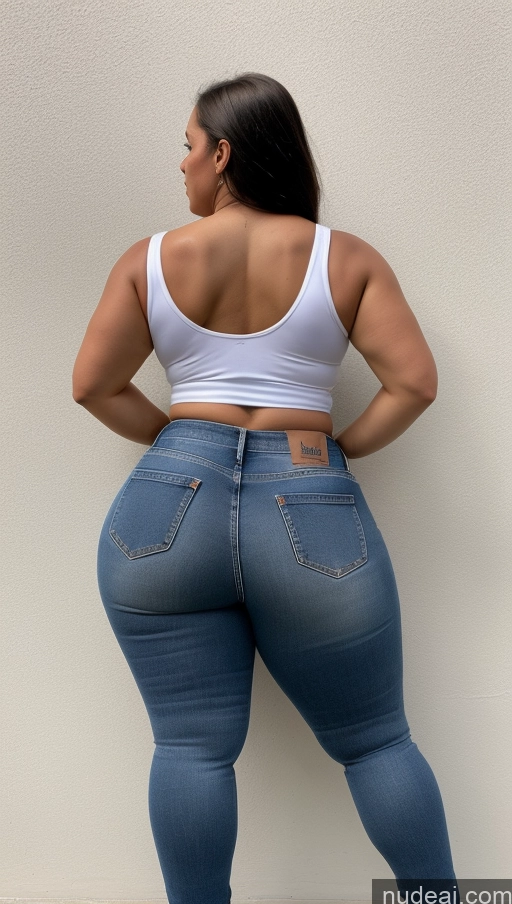 ai nude image of araffe butt lifter in a white tank top and jeans pics of Athlete Big Hips Big Ass Jeans