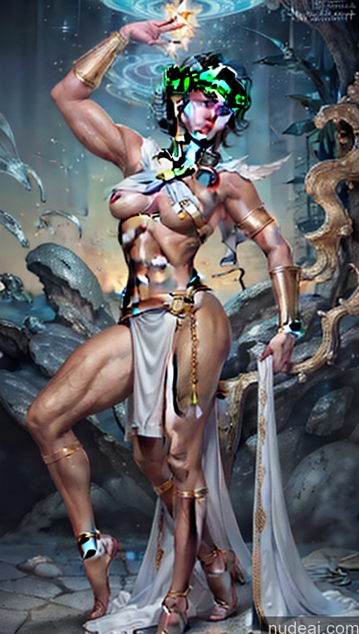 related ai porn images free for Woman Several Perfect Boobs Muscular Abs Car Dynamic View Powering Up Menstoga, White Robes, In White And Gold Costumem, Gold Headpiece, Gold Belt, Gold Chain Captain Marvel Surrealist