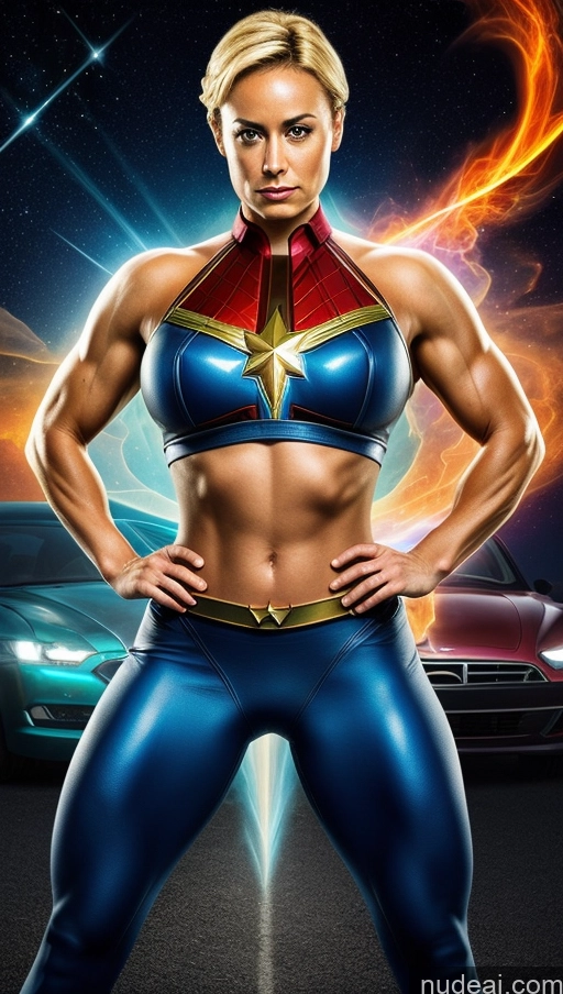 related ai porn images free for Several Perfect Boobs Muscular Abs Car Dynamic View Powering Up Bodybuilder Surrealist Captain Marvel