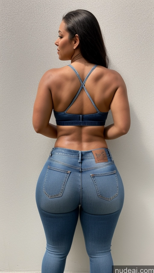 ai nude image of araffe butt lifter in a blue bra top and jeans pics of Athlete Big Hips Big Ass Jeans