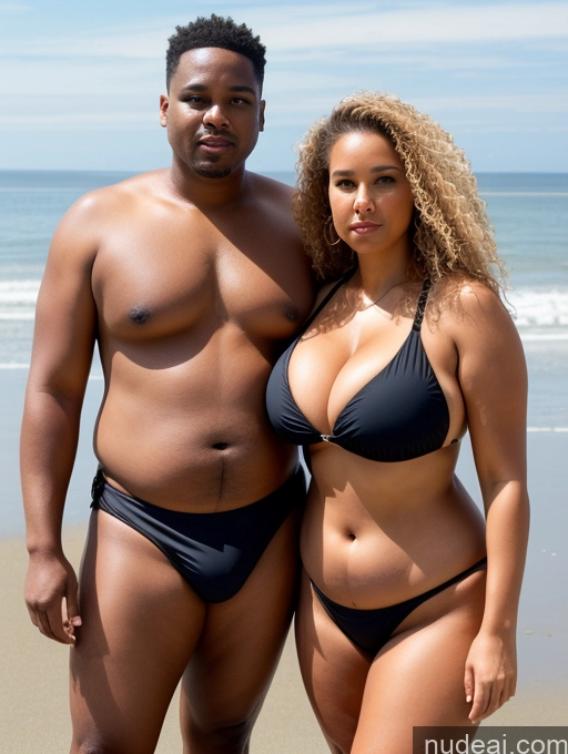 related ai porn images free for Huge Boobs Fat Chubby Tanned Skin Blonde Long Hair Front View Casual Sad Serious 60s Black Beach Microkini Woman + Man