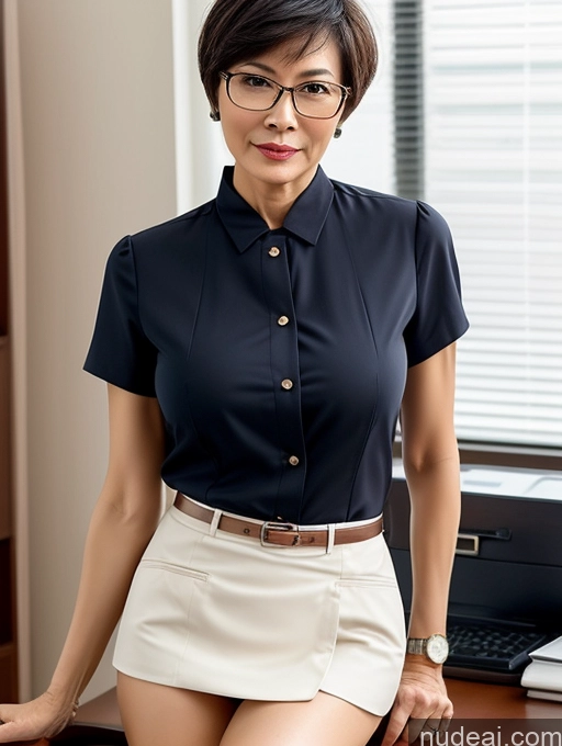 related ai porn images free for Milf Perfect Boobs Beautiful Glasses Perfect Body 50s Sexy Face Short Hair Chinese Blouse Shirt Stylish Cleavage Partially Nude Dark Lighting Detailed Secretary Professor Teacher Doctor