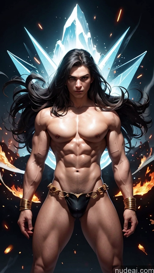 related ai porn images free for Bodybuilder Several Busty Muscular Abs Persian Knight Regal Gold Jewelry Perfect Body Fantasy Armor Battlefield Heat Vision Powering Up Surrealist Dynamic View