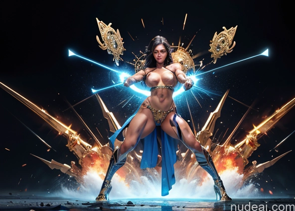 related ai porn images free for Bodybuilder Several Busty Muscular Abs Persian Knight Regal Gold Jewelry Perfect Body Fantasy Armor Battlefield Heat Vision Powering Up Surrealist Dynamic View