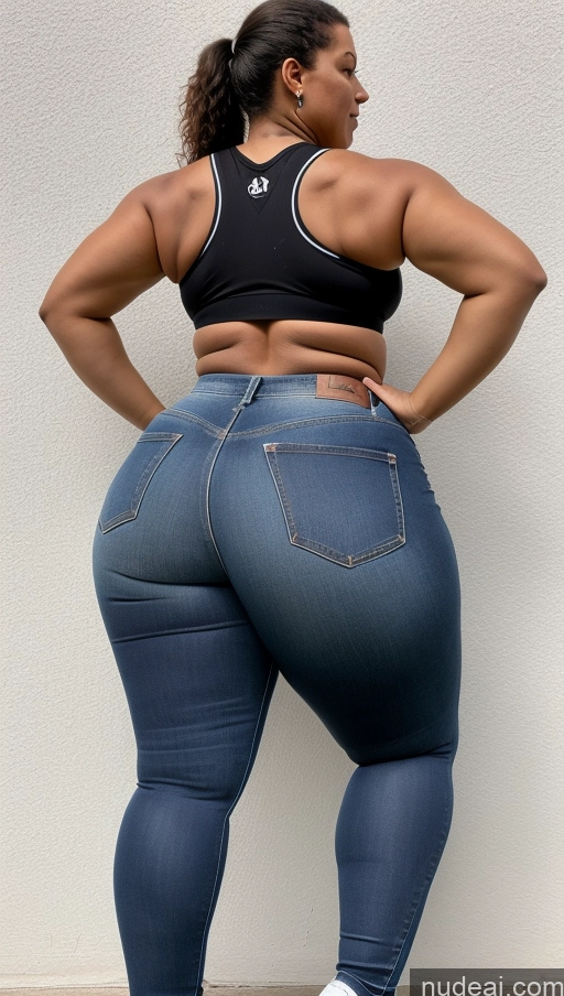 ai nude image of araffe butt - bari woman in tight jeans and sneakers standing against a wall pics of Athlete Big Ass Big Hips Jeans