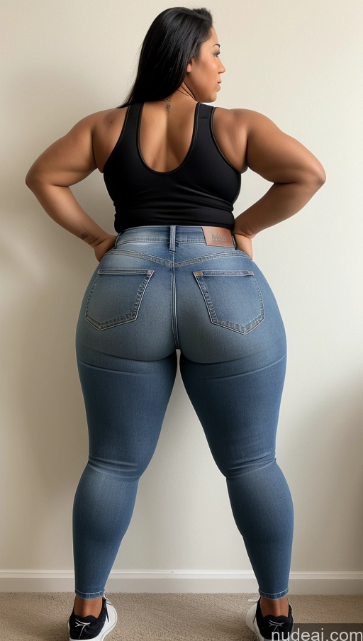 ai nude image of araffe butt lifter in a black top and jeans pics of Athlete Big Ass Big Hips Jeans