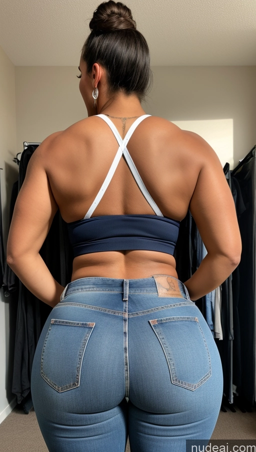 ai nude image of araffe butt lifter in a blue top and jeans pics of Athlete Big Ass Big Hips Jeans