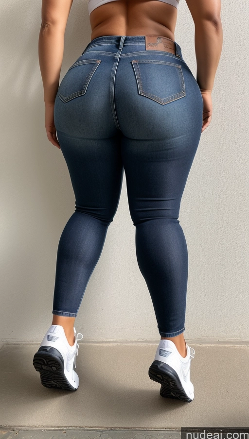 ai nude image of araffe butt - bari woman in tight jeans and sneakers standing against a wall pics of Athlete Big Ass Big Hips Jeans