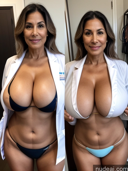 related ai porn images free for Milf One Busty Huge Boobs Tanned Skin Front View Microkini Thong Professor Brazilian 70s Lab Coat