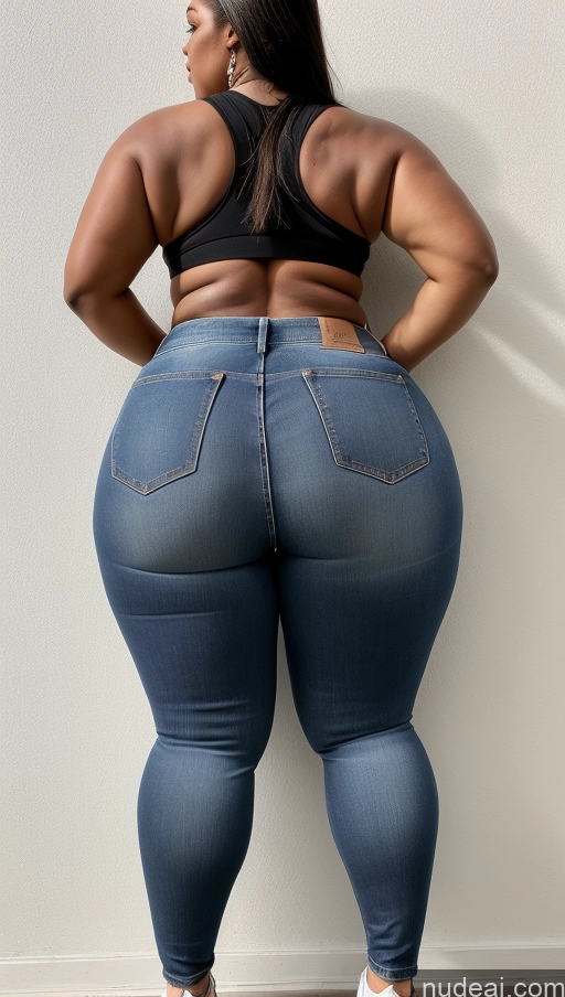 ai nude image of araffe butt lifter in a black top and jeans pics of Athlete Big Ass Big Hips Jeans