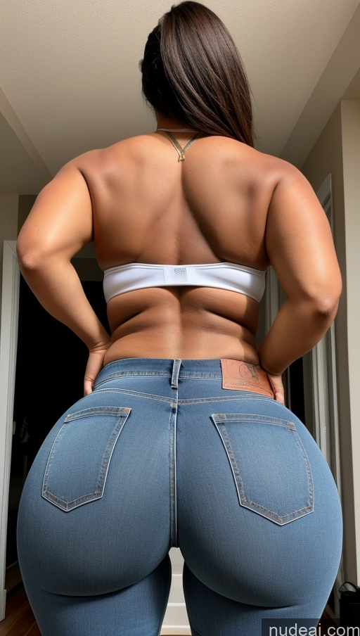 ai nude image of araffe butt - pumping woman in jeans showing off her big ass pics of Athlete Big Ass Big Hips Jeans