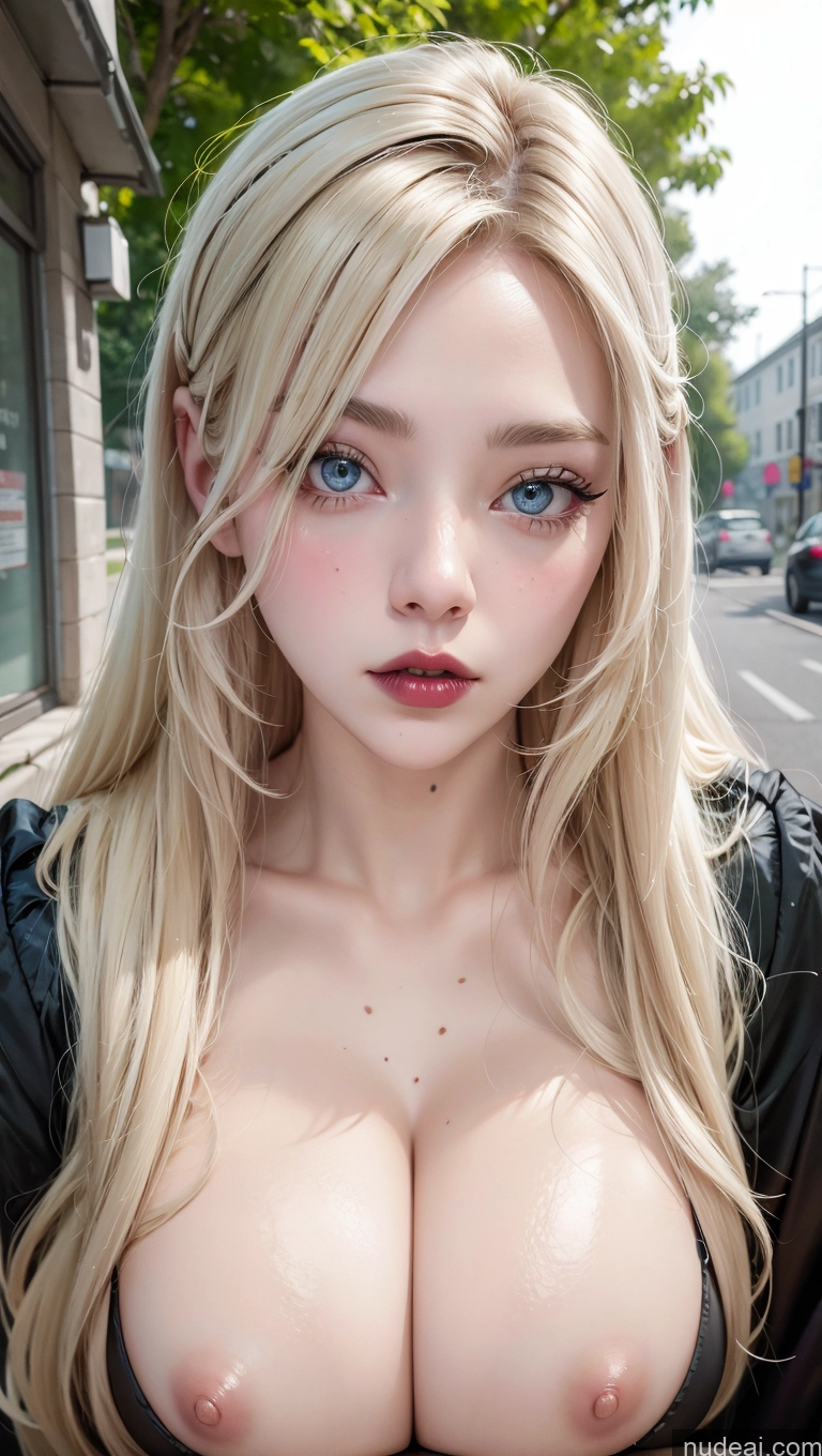 related ai porn images free for Model One Perfect Boobs Beautiful Long Hair Fairer Skin 18 Blonde Russian Street Close-up View Goth Lipstick Girls Put Her Breast On The Table Detailed