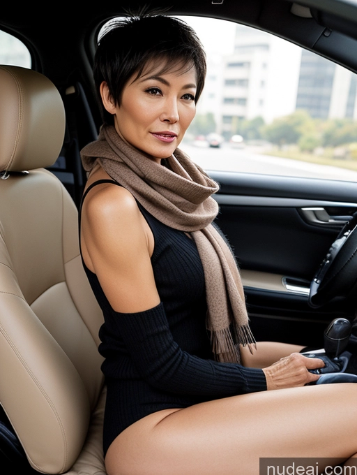 related ai porn images free for Milf Two Perfect Boobs Perfect Body Pubic Hair Short Hair 60s Chinese Casual Scarf Stockings Stylish Sweater Partially Nude Dark Lighting Detailed Sexy Face Car