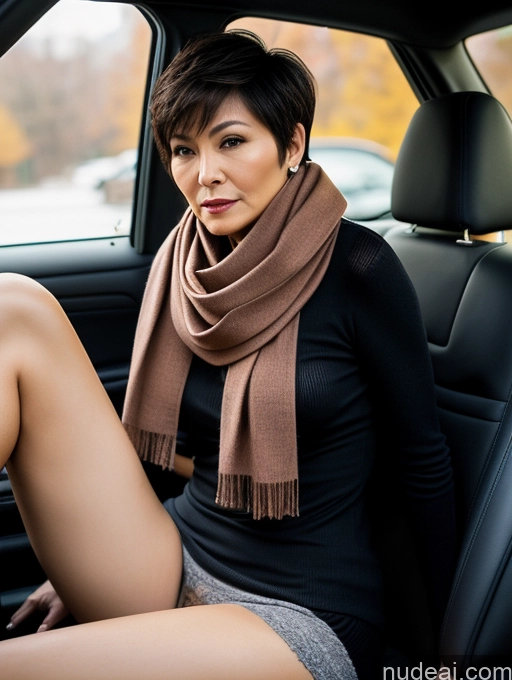 related ai porn images free for Milf Two Perfect Boobs Perfect Body Pubic Hair Short Hair 60s Chinese Casual Scarf Stockings Stylish Sweater Partially Nude Dark Lighting Detailed Sexy Face Car