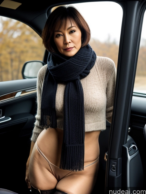 related ai porn images free for Milf Two Perfect Boobs Perfect Body Pubic Hair Short Hair 60s Chinese Casual Scarf Stockings Stylish Sweater Partially Nude Dark Lighting Detailed Sexy Face Car