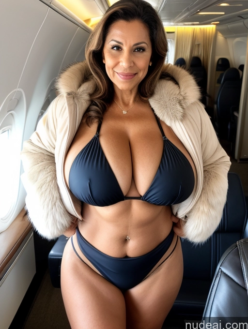 related ai porn images free for Milf One Busty Huge Boobs Tanned Skin 70s Brazilian Front View Microkini Thong Flight Attendant Fur Jacket