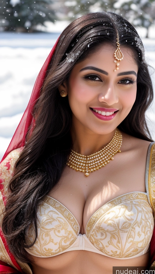 related ai porn images free for Woman Huge Boobs Beautiful Lipstick Fairer Skin 50s Happy Seductive Sexy Face Black Hair Indian Skin Detail (beta) Bra Sari Traditional Wedding Gold Jewelry Bright Lighting Snow Close-up View Big Ass