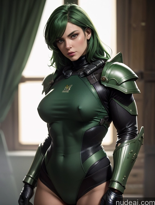 related ai porn images free for Sci-fi Armor Muscular Green Hair Military Fat